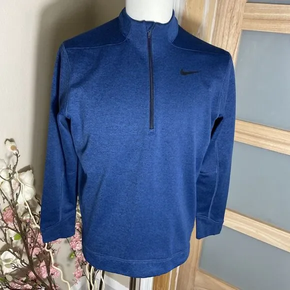 Nike Golf  Tour Quarter Zip Sweater Men’s M Navy Blue Pullover Athletic - Picture 2 of 9
